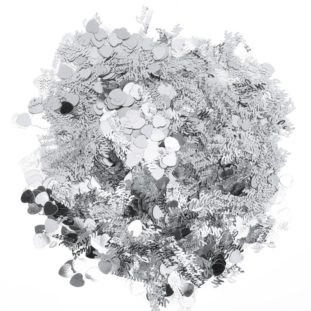 Just Married Confetti Wedding Valentine"s Day Decoration Scatter Sprinkles Sequins 100gSilver