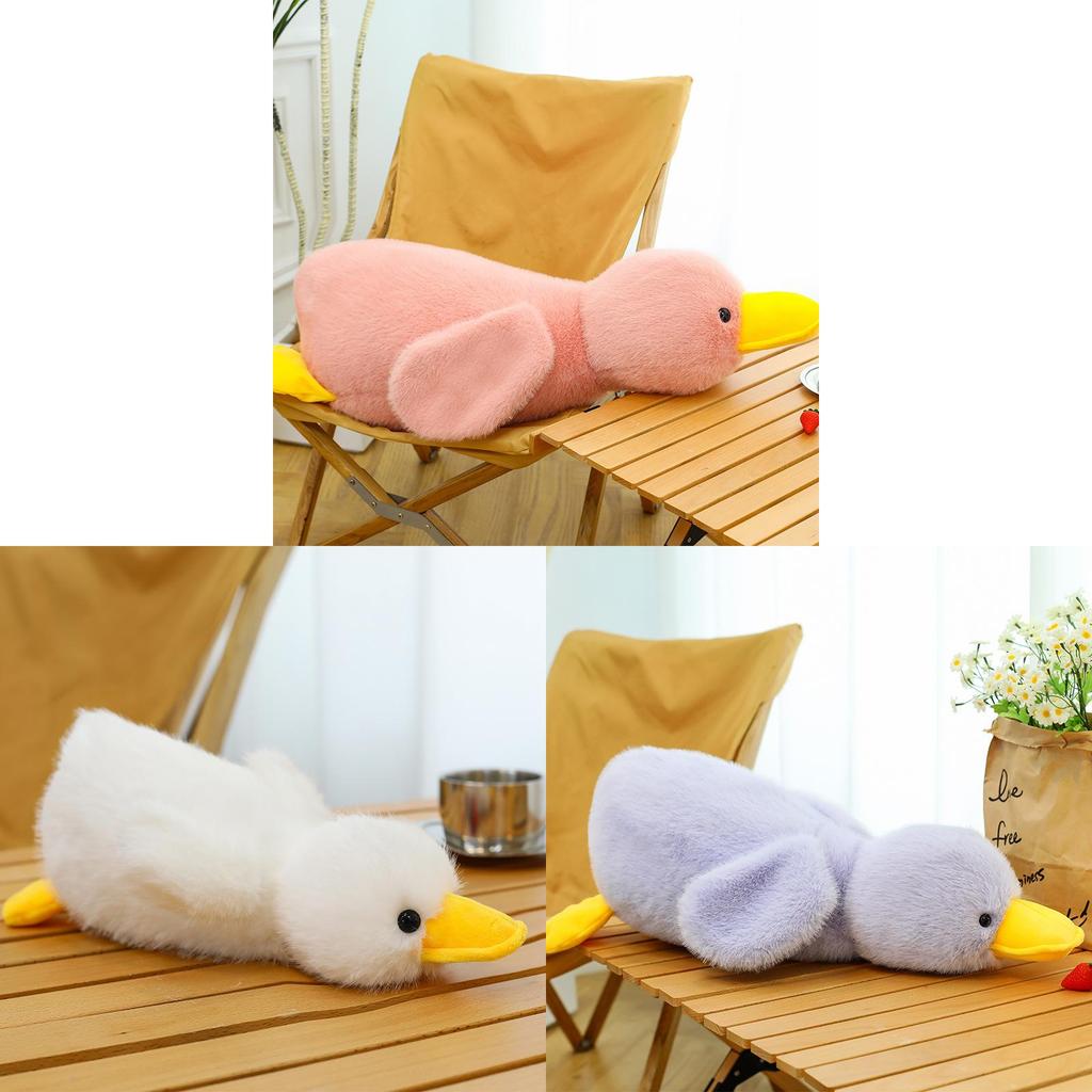 Cartoon Pink Puffed White Duck Plush Toy With Soft Pp Cotton For Kids Bedroom Decor