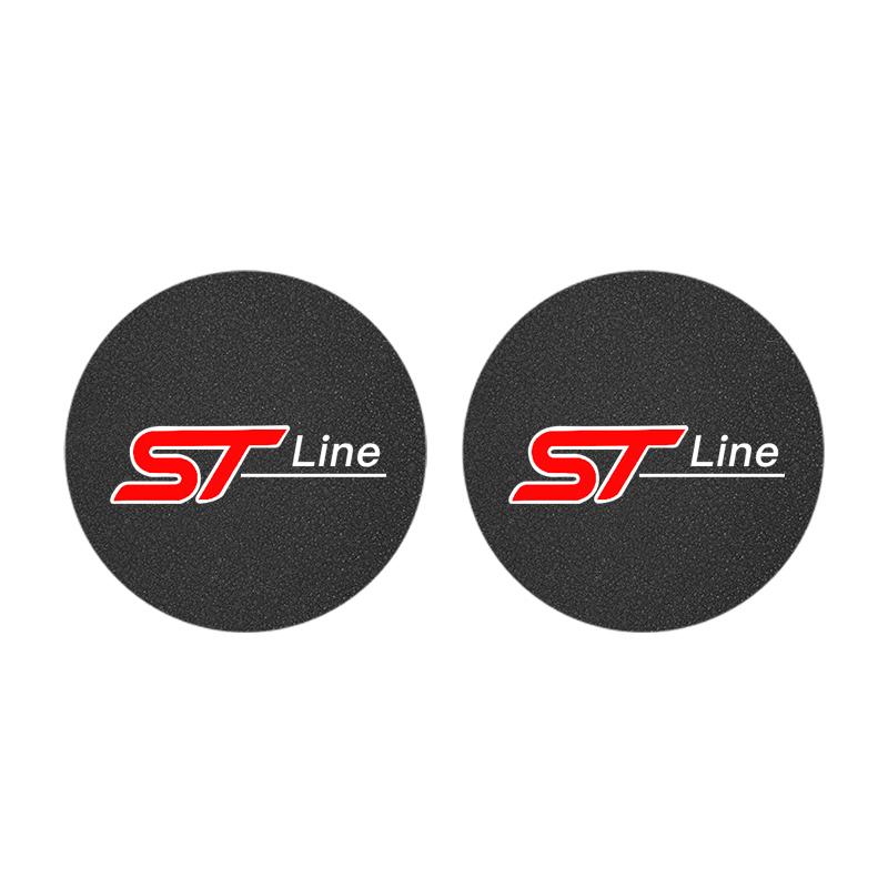 2Pcs Car Coaster Suede Mat Water Cup Anti-slip Pad Auto Interior For Ford Focus Fiesta Puma Ranger Kuga MK7 MAX F150 Mondeo