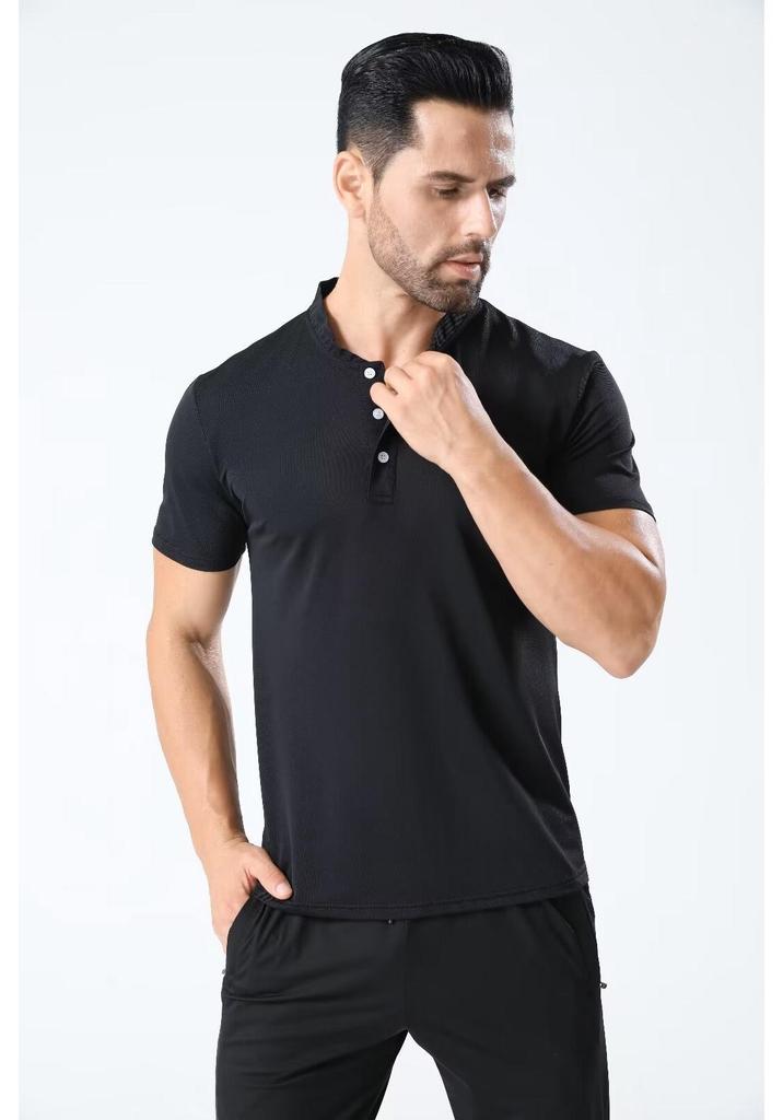 Men's Summer Short Sleeve Quick-Dry Sports T-shirt for Tennis, Baseball, Running, and Fitness