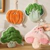 Soft Absorbent Coral Fleece Kitchen Towel Fun Vegetable Shape Handkerchief Wipe Rag Cloth Quick Dry and Easy Hanging