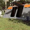 Tente de camping tunnel - vidaXL - 8 personnes - Imperméable - Gris et orange - Facile à monter