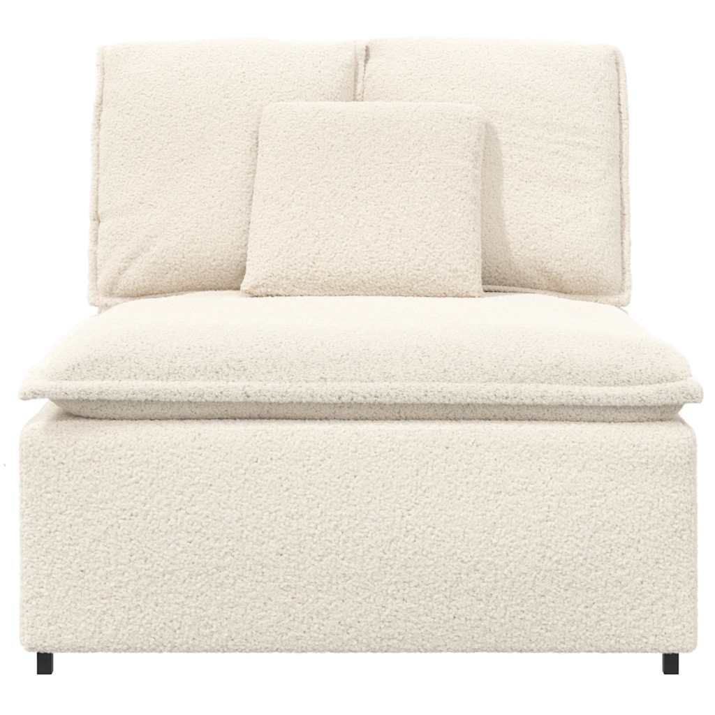Modular Sofa Middle Module with Cushions Cream 100 Cm