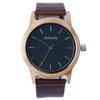 Timberdy Wooden Watch Olive Wood Genuine Leather Gift Anniversary 2.0 Black (Tochigi - Silver Brown)