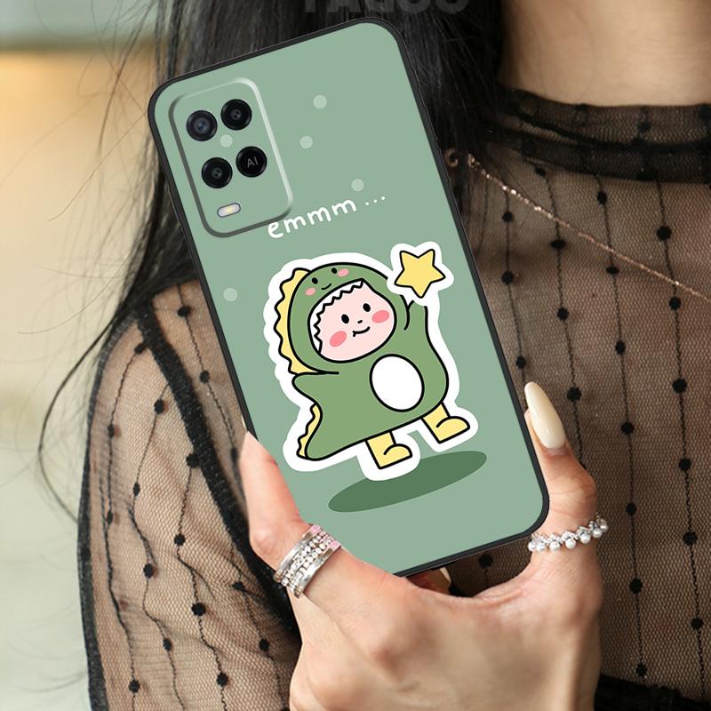 Green Aesthetic Case For Oppo A80 A60 A40 A17 A57 A77 A74 A54 A94 A78 A98 A18 A38 A58 A96 A76 A16 A15 A5 Pro