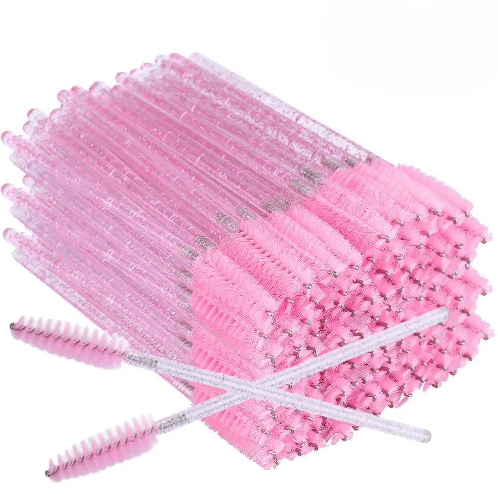 

50 шт. Одноразовые кисти для ресниц Кристальные кисти для туши для ресниц Блестящая расческа для ресниц Спули Микро аппликаторы для макияжа 50pcs