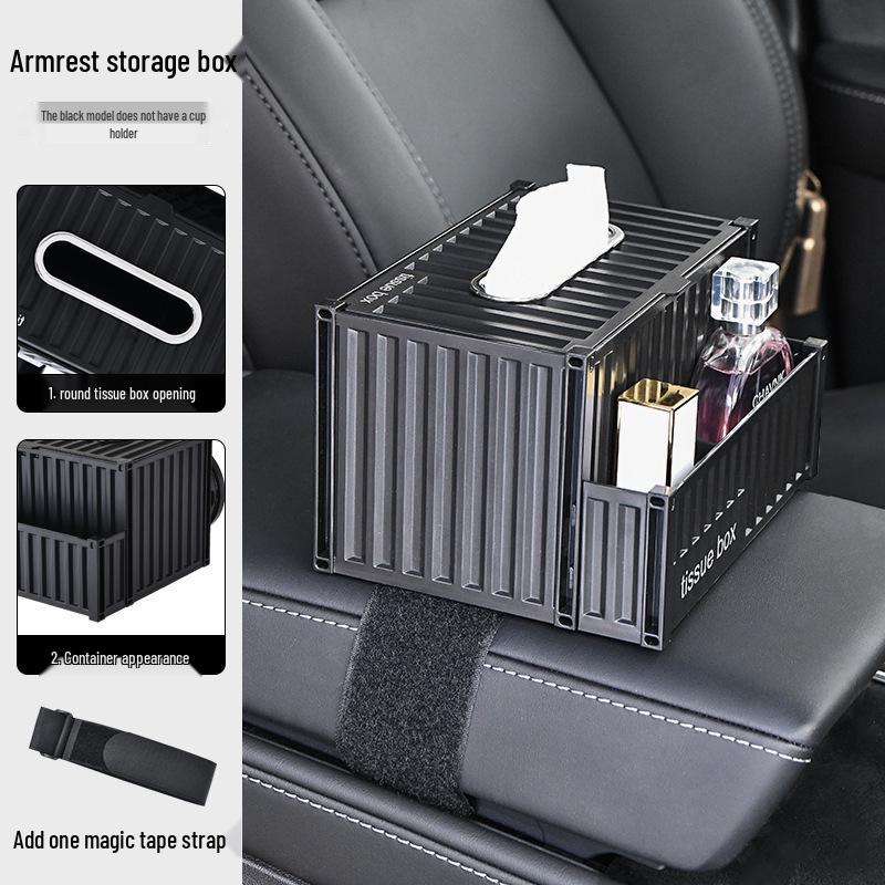 

Multifunctional Car Armrest Tissue and Cup Holder Organizer