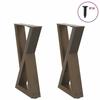 VidaXL Coffee Table Legs 2 Pieces Natural Steel 38 X (42-43,3) Cm Steel 4012703