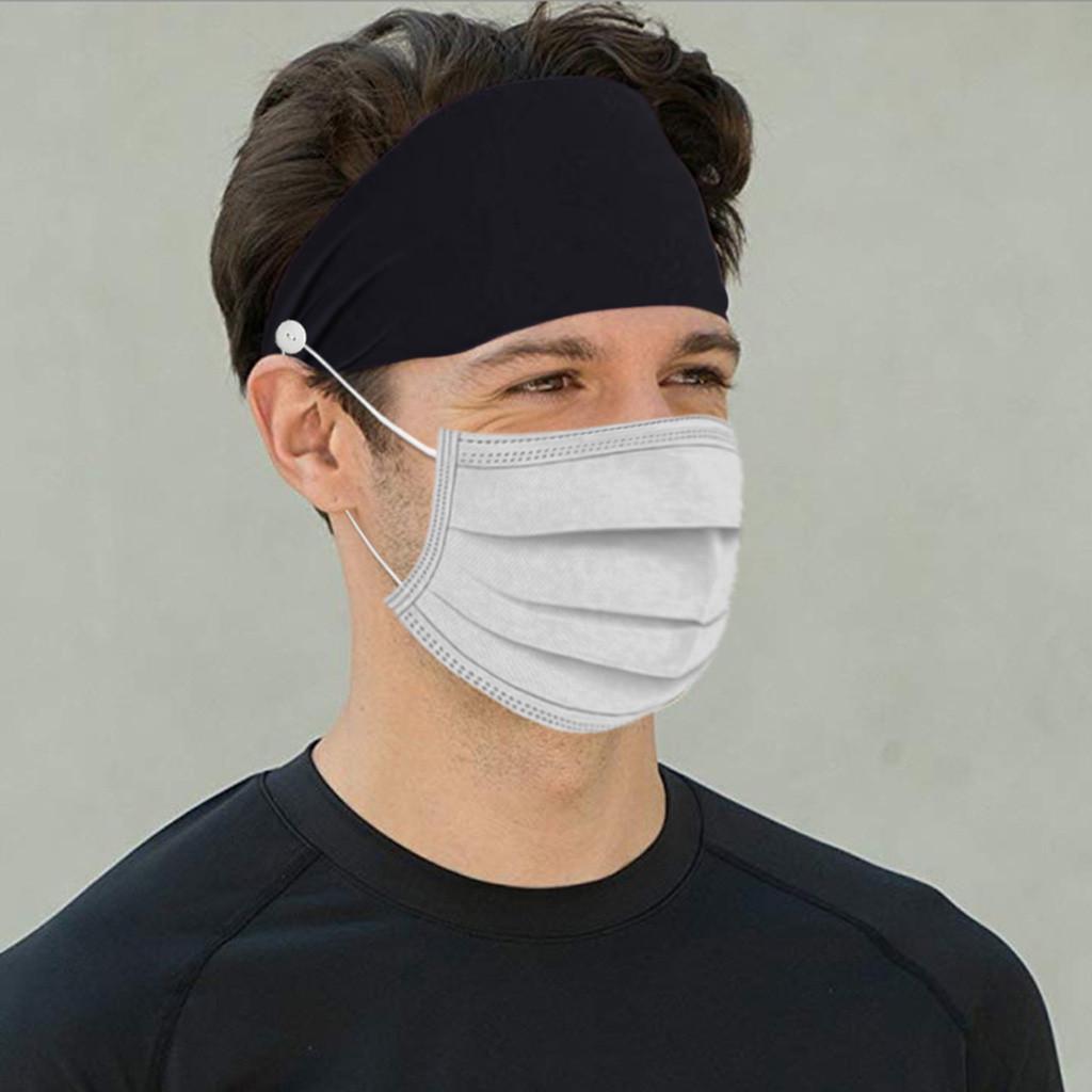 Button Headband Face Holder Wearing  Ears Sports Quick Dry Sweat