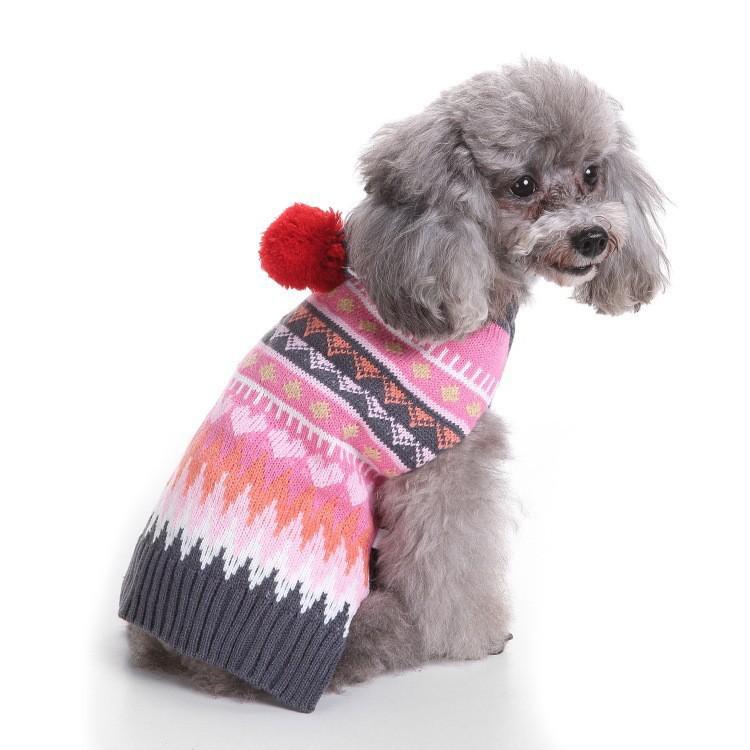 Autumn/Winter High Neck Christmas Dog Sweater - Warm Knitwear for Pets