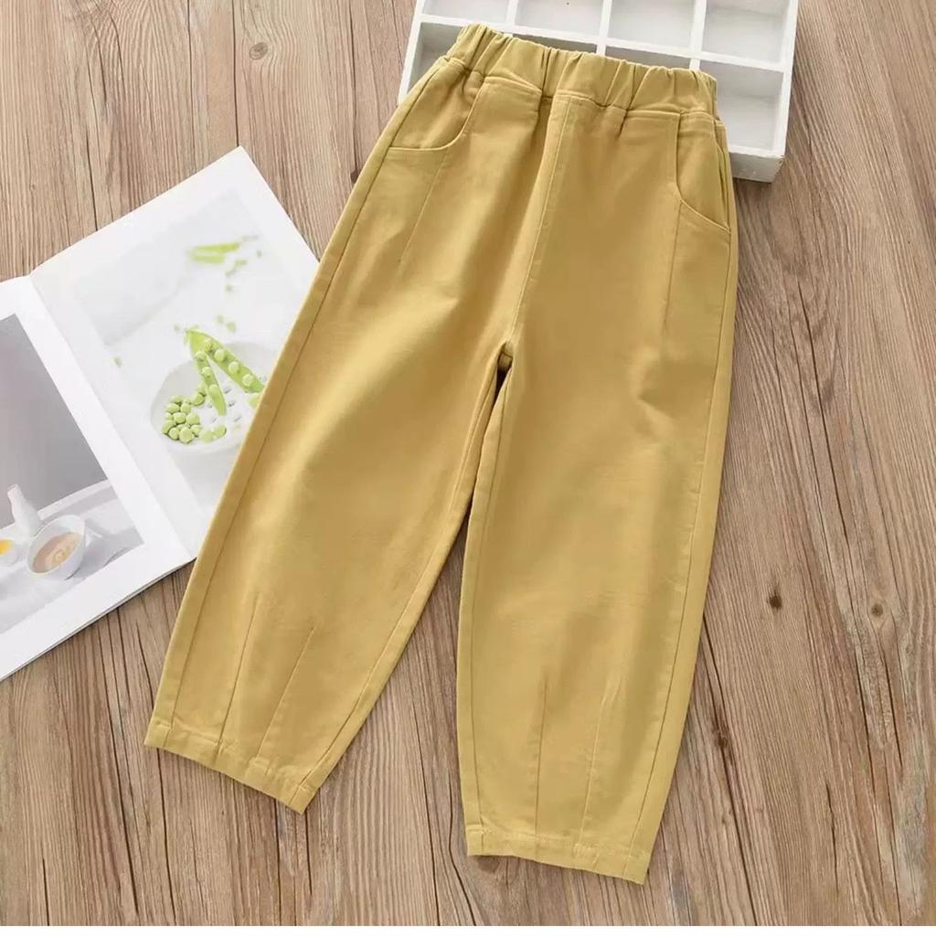 New Style of Children's Clothing for Girls Pure Cotton Casual Pants for Babies Children's Clothing for Middle and Large Age Carrot Pants