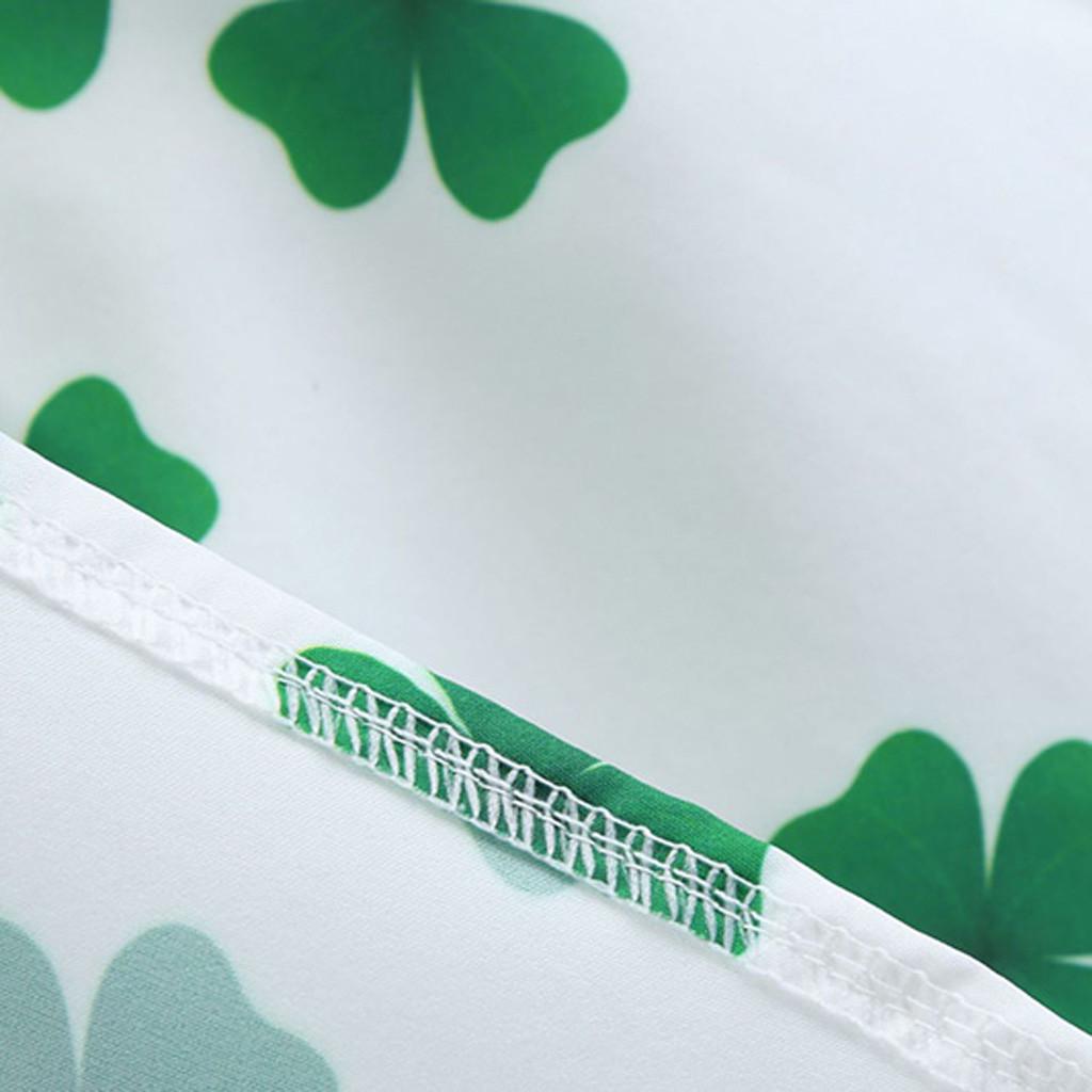 St. Patrick's Day Women's  Evening Print Party Prom Swing Bow Dress