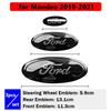 3PCS Car Front Hood Emblem Rear Decal for Ford Focus DFFJHN7 Edge Mondeo Everest Taurus Exolorer Escape ESCORT Steering Wheel Sticker