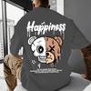 Unisexs Summer Pure Cotton Fashionable Casual Sports Cartoon Bear Pattern Print Round Neck Unisexs And Unisexs Short Sleeved Tshirt