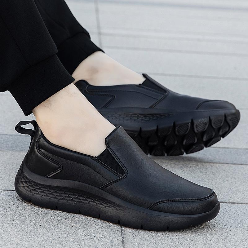 Autumn Soft Leather Men Shoes Soft Soled Casual Flat Women Outdoor Walking Comfort Fashion Soft Leather Shoes Loafers 36-48 36 чёрный