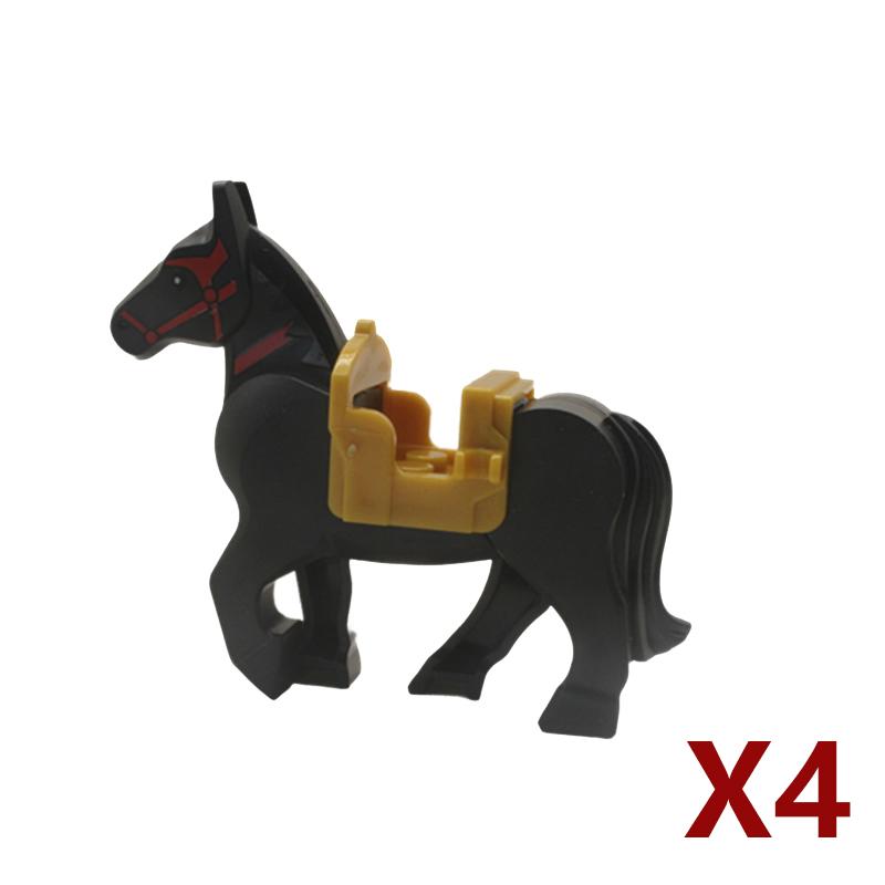 Medieval Soldier Figures Building Block War Horse Jungle Adventure Beast War Wolf Military Waffen Helmet  Armor Sets Blocks Toys