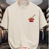 2026 Venda Quente Masculina Feminina Algodão Respirável Solta Camiseta com Padrão Relevo Casual Estilo de Rua Confortável ao Ar Livre Manga Curta Gola Redonda Camiseta Top