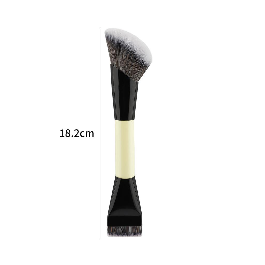 Hot Selling Portable Double Head Makeup Brush Foundation Brush Contour Brush Loose Powder Brush Grooming Brush Multifunctional Beauty Tool