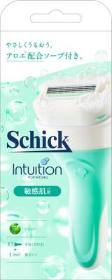 Intuition Sensitive Skin Holder (with Blade + 1 Replacement Blade) Razor Women Green