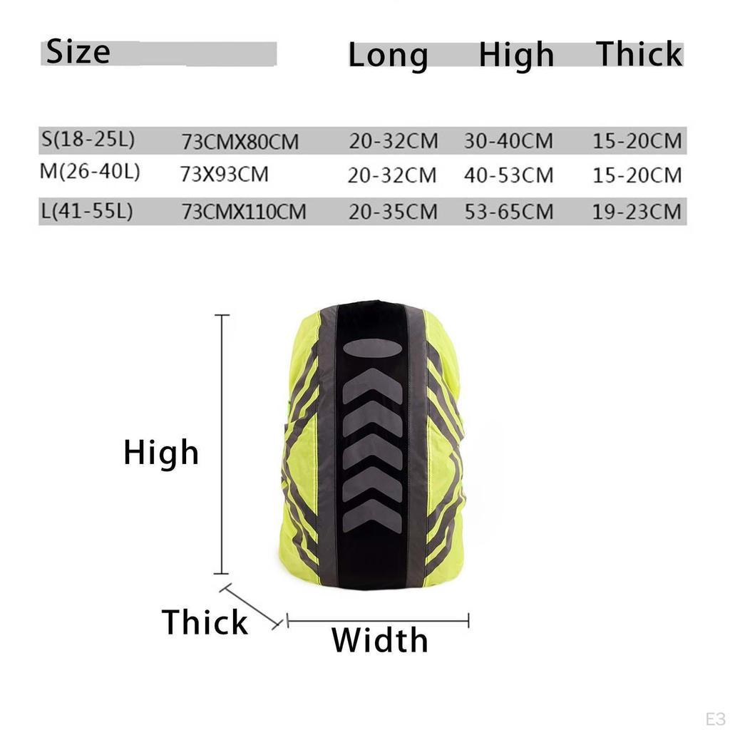 Rucksack Raincover Reflective Anti Slip Protector Dustproof Rainproof Backpack Rain Cover for