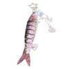 Lifelike Fish Keychain 5.3 Inch Alloy ABS 3D Eye Creative Fishing Bait Keychain for Bag Purse Fishing Gifts Pink