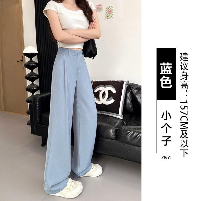 Womens High-Waisted Wide-Leg Straight Trousers Office Work Pants Casual Elegant Business Chic