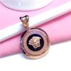 Exquisite Russian Purple Gold Luxury Round Exquisite Pendant European And American Fashion Rose Gold Plated Hollow Necklace Jewelry