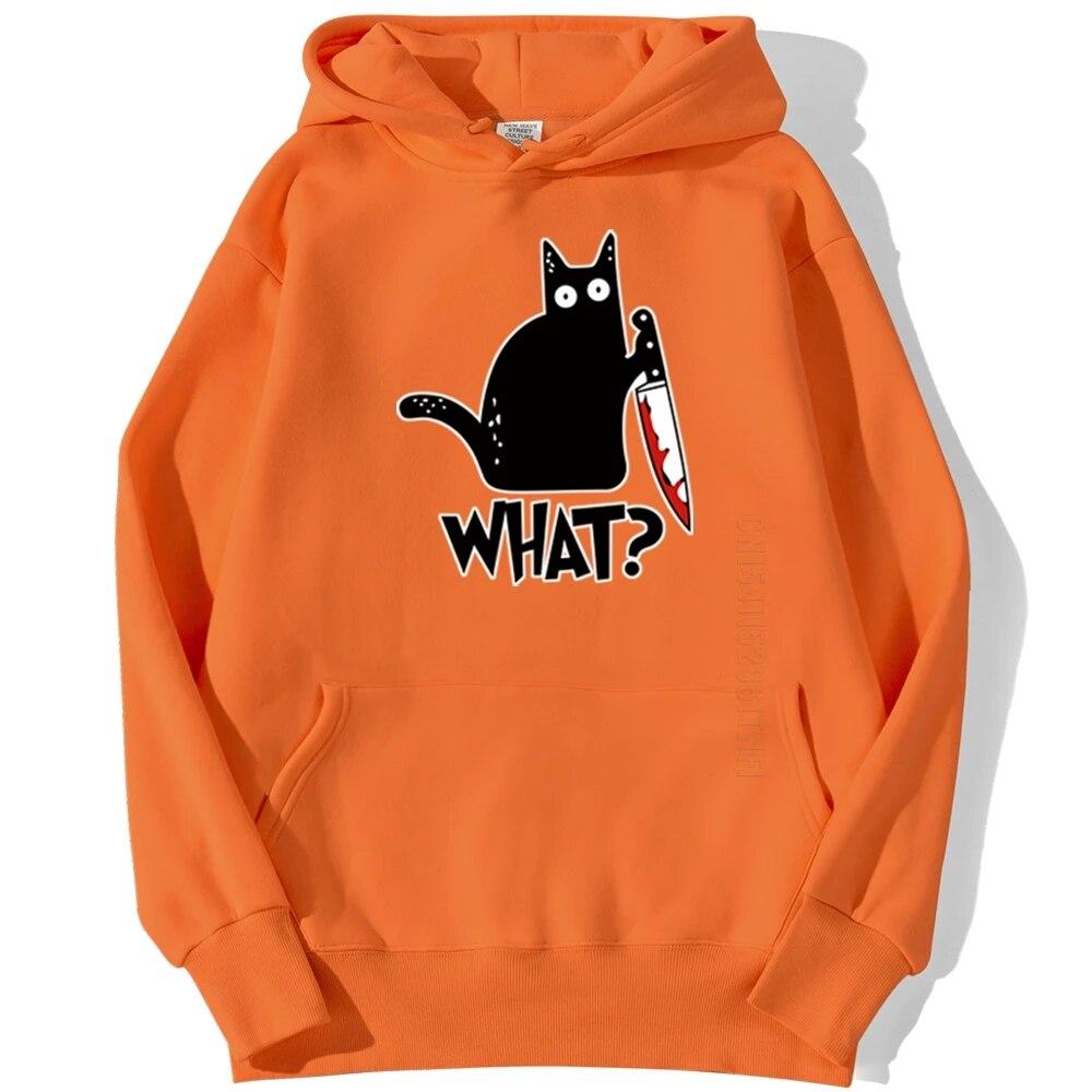 Killer Black Cat What Surprised Unisex Hoodies Streetwear Warm Male Hoodie Hip Hop Daily Casual Autumn Sweatshirt