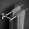 Stainless Steel Bathroom Towel Rack Nail Free Toilet Towel Bar Multifunctional Folding Shower Storage Rack Chrome Towel Ring