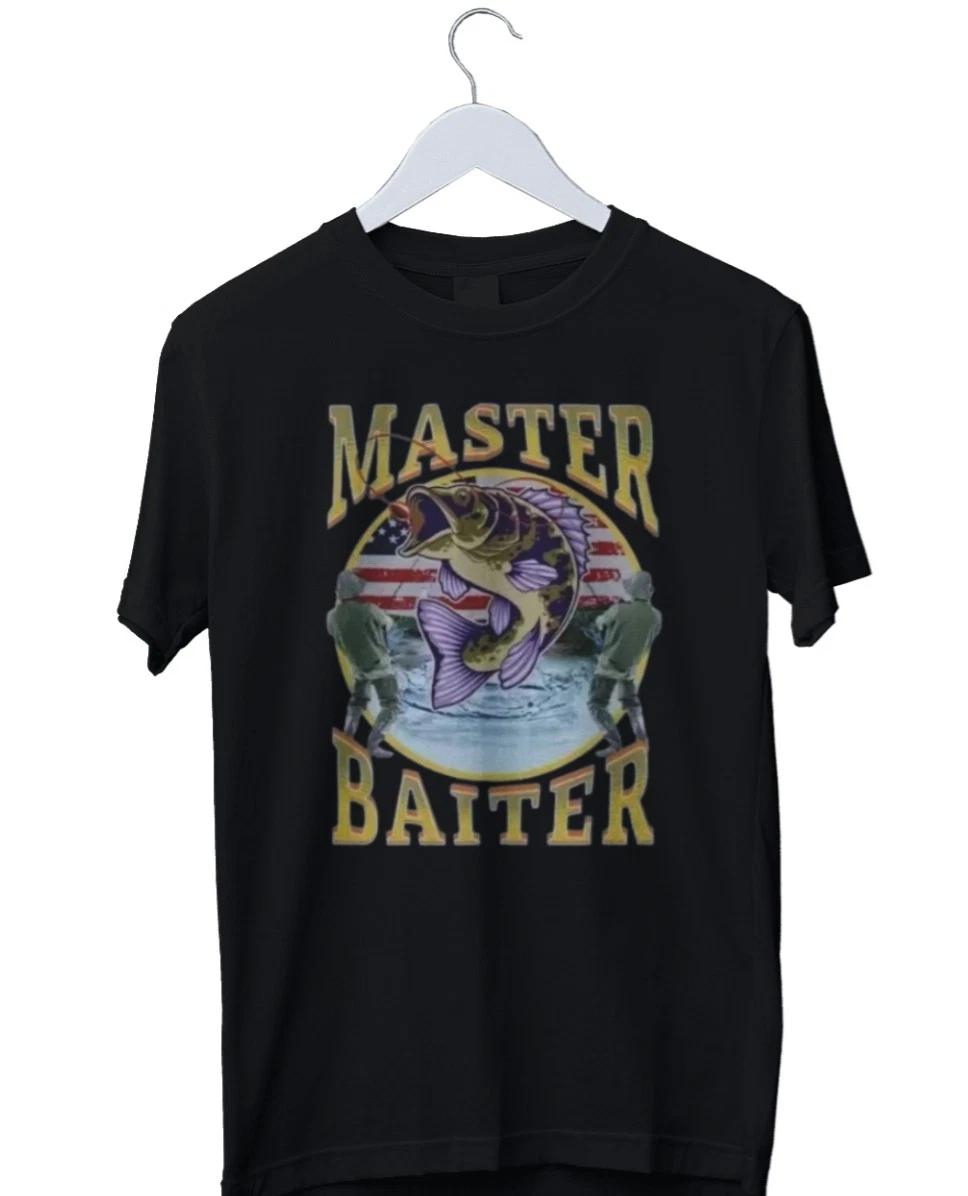 Unisex Adult Funny Graphic Fny Master Baiter Fishing Parody Graphic... S