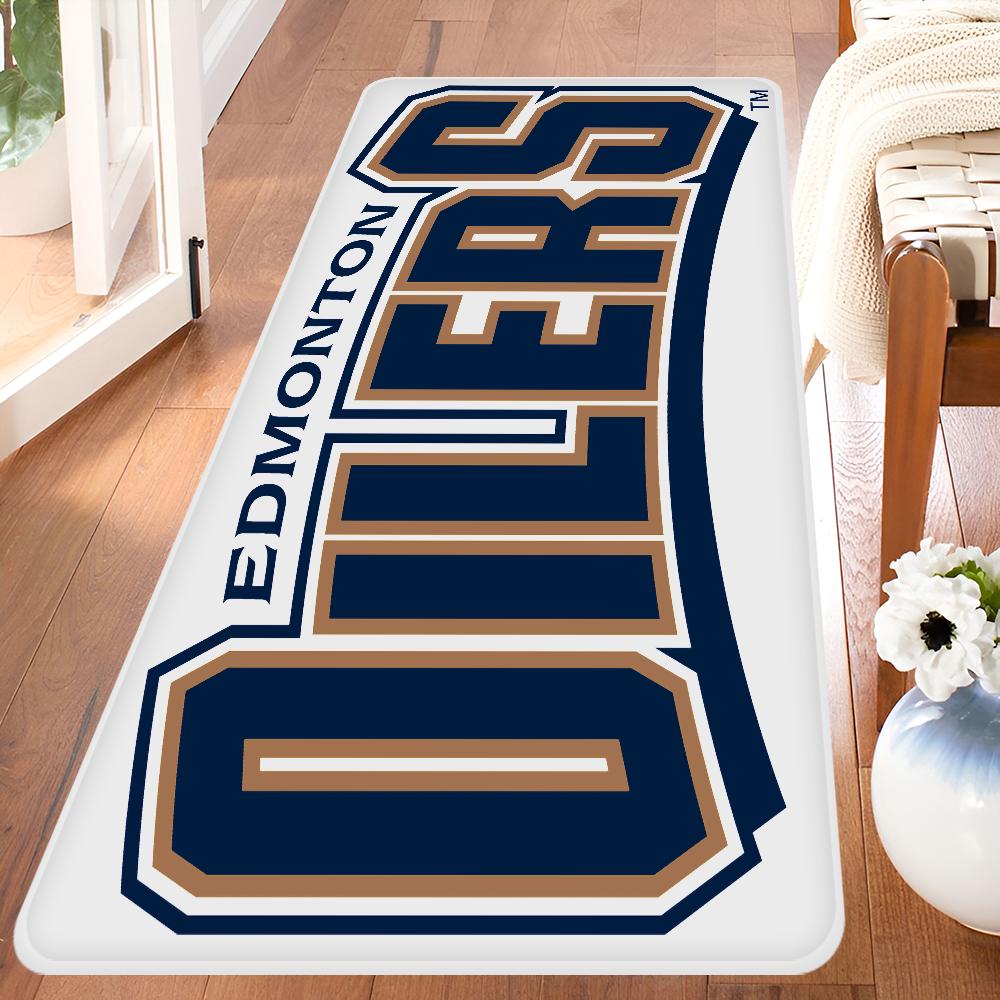 E-Edmonton O-Oilers Koupelnová rohožka Protiskluzová Absorbující vodu Dlouhá pruhovaná podložka Podložka do ložnice Vítejte Rohožka
