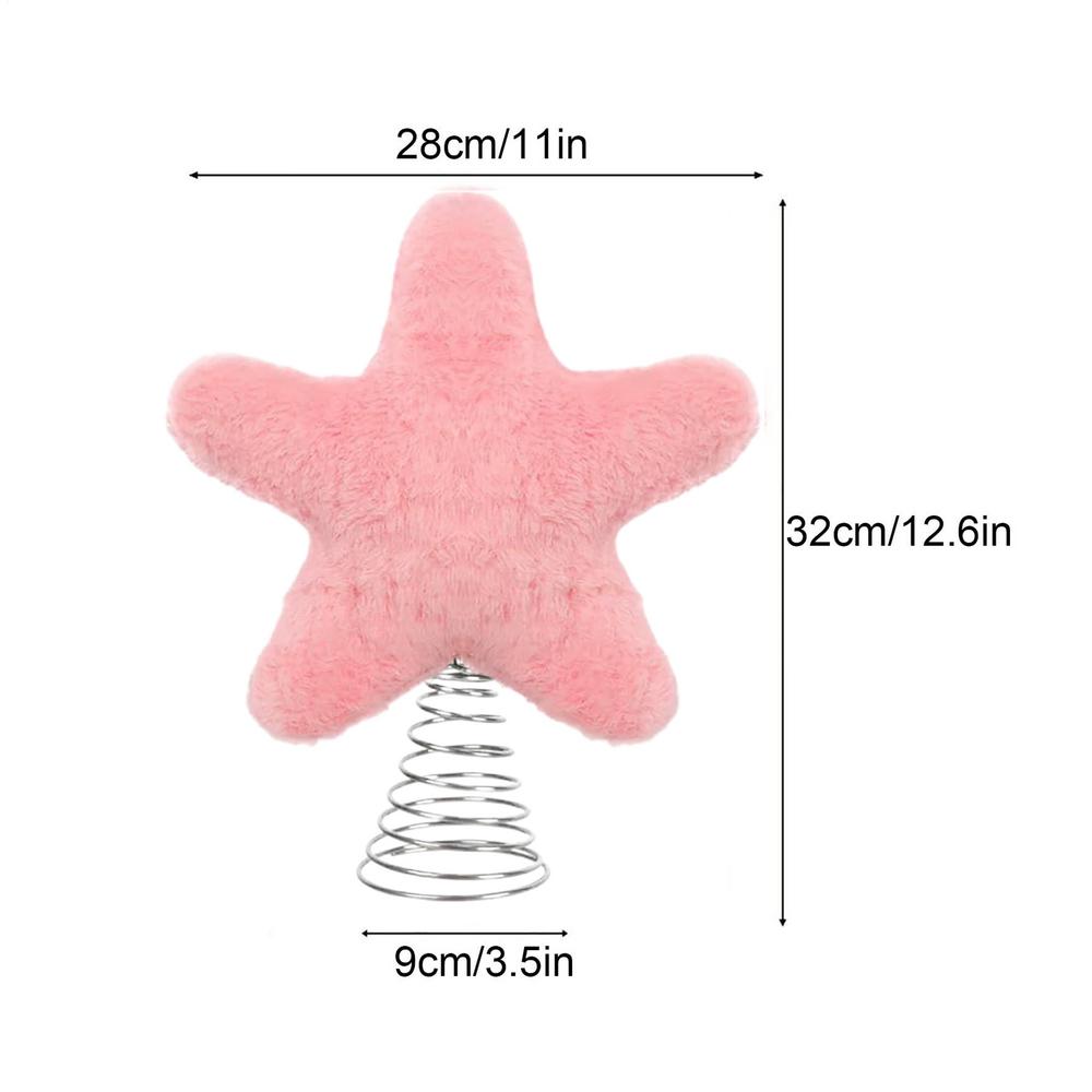 Plüschstern Weihnachtsbaumspitze Dekoration Niedlicher Glitzerstern Baumspitze Dekoration Für Innen Außen Kaminsims Regal Schreibtisch Tisch