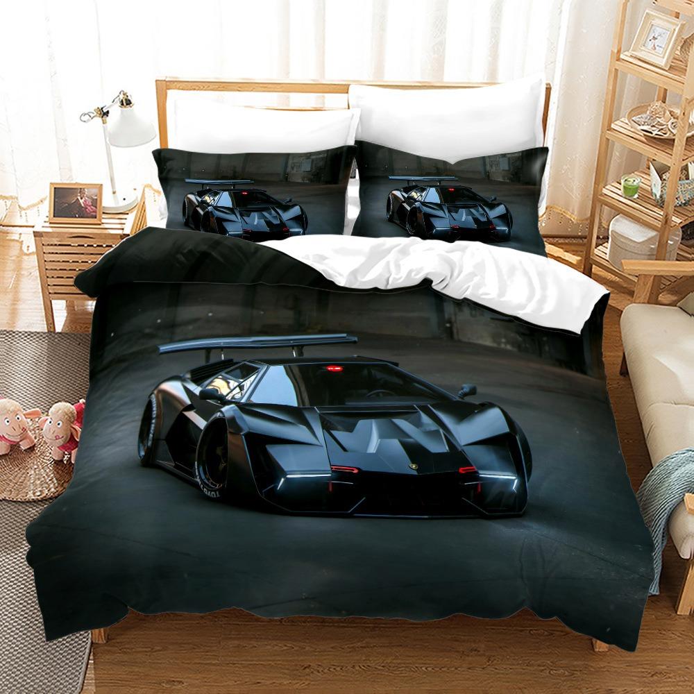 Luxury Car Duvet Cover Set Cartoo Bedding Set for Kids Boys Polyester Bedding Set King Size