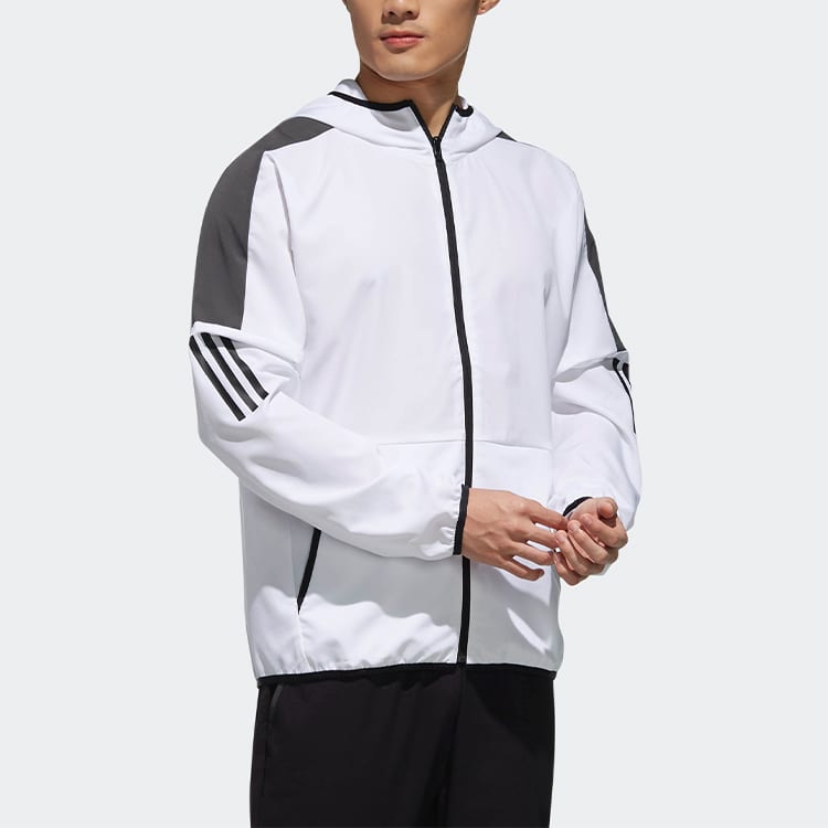 Adidas Jackets Men's White Hooded Moderate Pilot DV0941