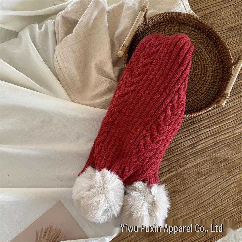 Red Series Children's Winter Scarf: Festive Knitted Neck Warmer for Boys & Girls