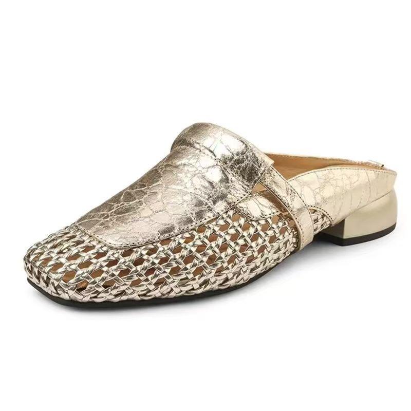 Fashion Ladies Shoes 2025 Brand Closed Toe Women's Slippers Fashion Hollow Out Casual New Comfortable Concise Best Seller Flat Slippers