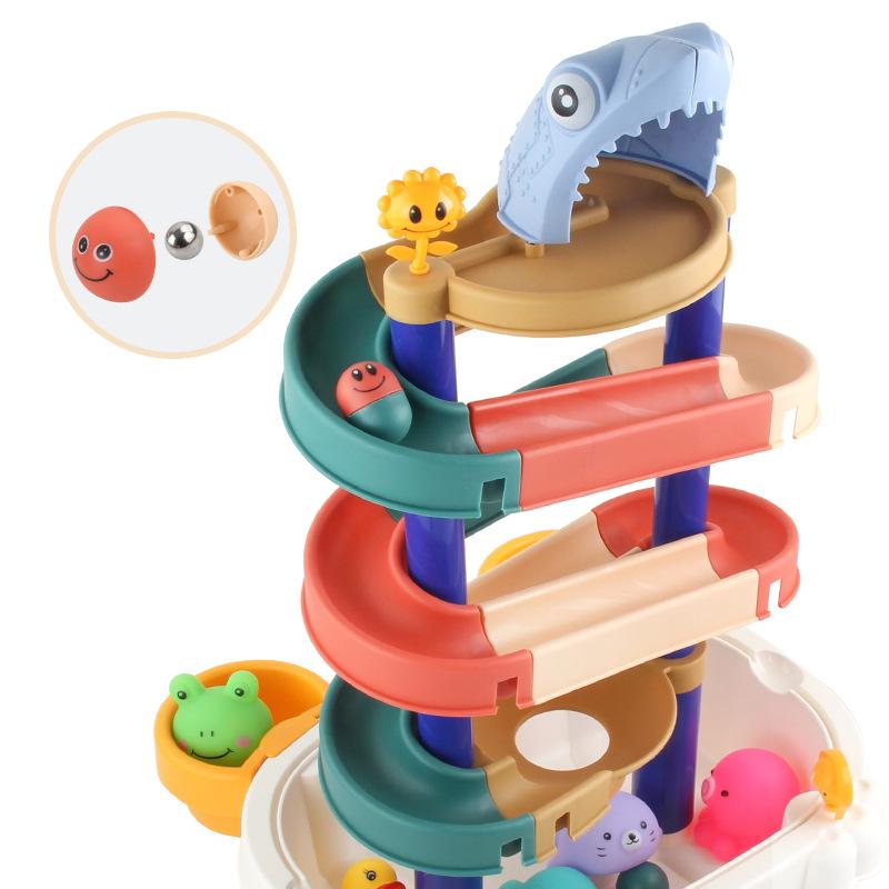 Children'S Diy Ball Track Building Block Table, Baby Bathing And Playing Water Building Block Intellectual Toys