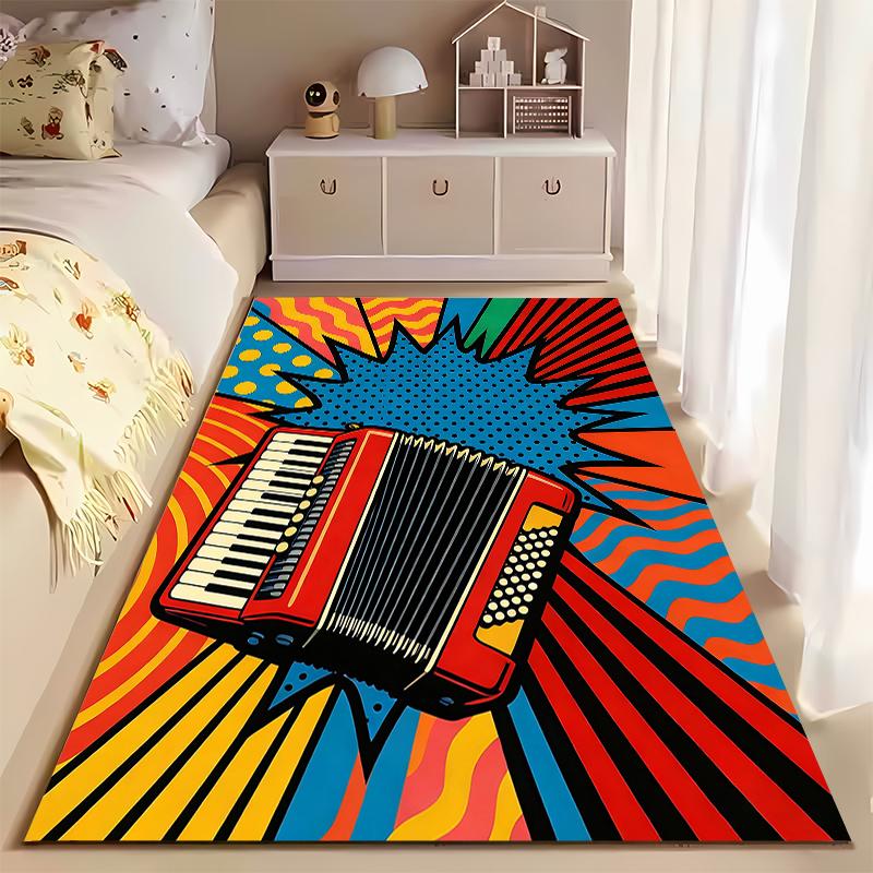 Pop Art Carpet with Accordion Design, Vibrant Colors for Living Room Suitable for use as an anti-slip for living room bedroom sofas