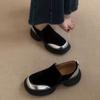 Retro color matching matte one-pedal lazy shoes simple heightening platform casual single shoes loafers women's small leather shoes