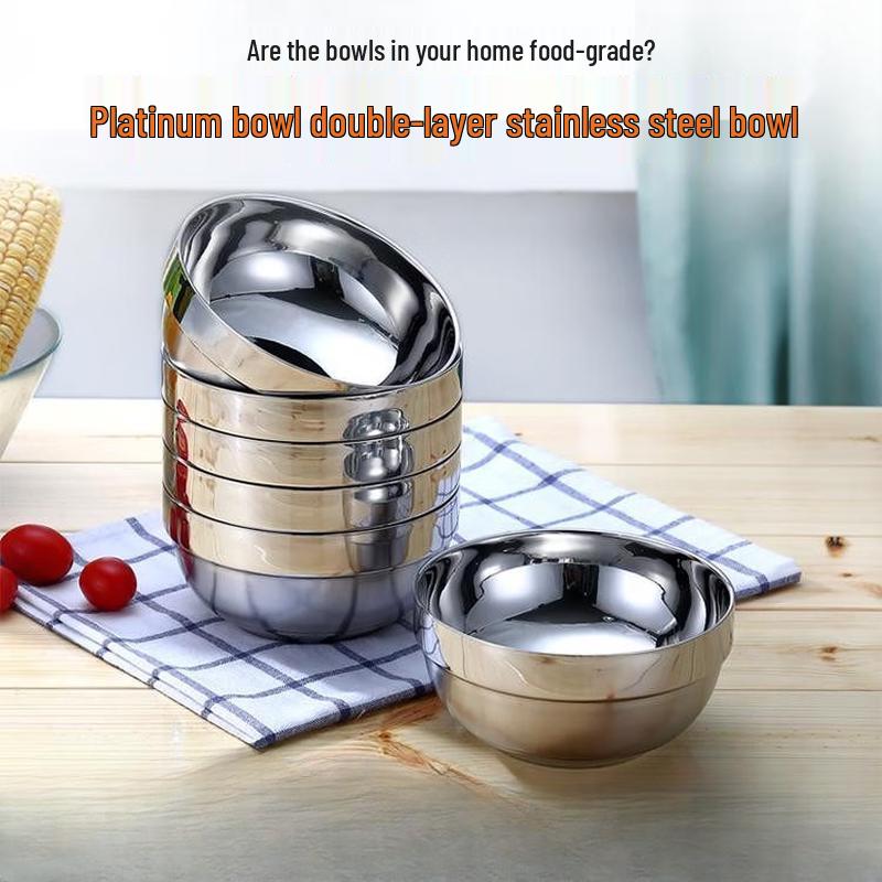 Double-Layer 304 Stainless Steel Insulated Soup Bowl