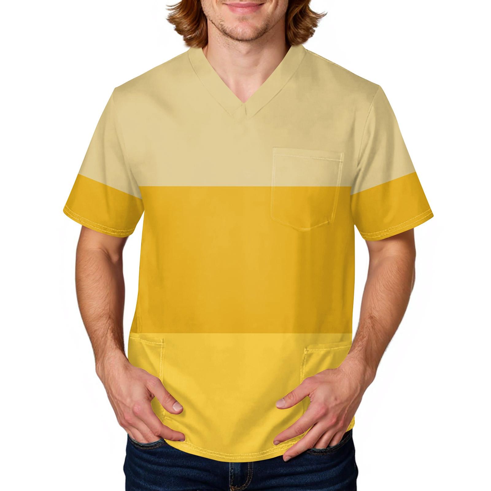 

Men s Tie, Gradient Print Top | V,Neck With Pockets, Comfort Fit For ,Care & Daily Work XXL жовтий