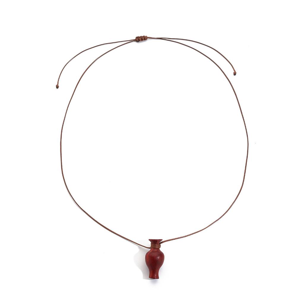 Necklace for Women Accessories Vintage Wooden Gourd Pendant Long New Chinese Necklace Female Simple Versatile Sweater Chain Elegant Necklace