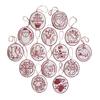 14Pcs/Set Embroidery Christmas Ornament Kit Jolly Bright Snowflake Deer Pattern Xmas Tree Hanging Pendant Crafting Supplies