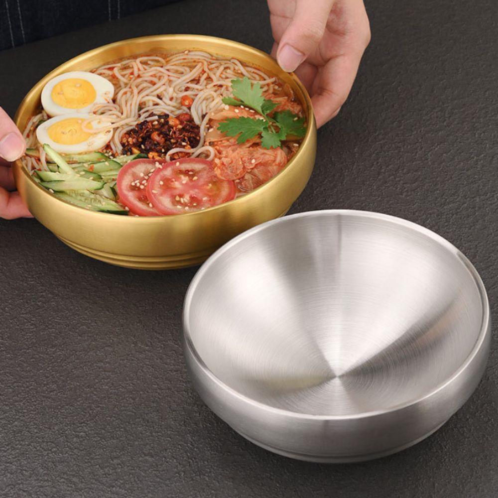 Large Capacity Korean Stainless Steel Bowl Anti-scald Salad Bowl Durable Soup Bowls  Kimchi