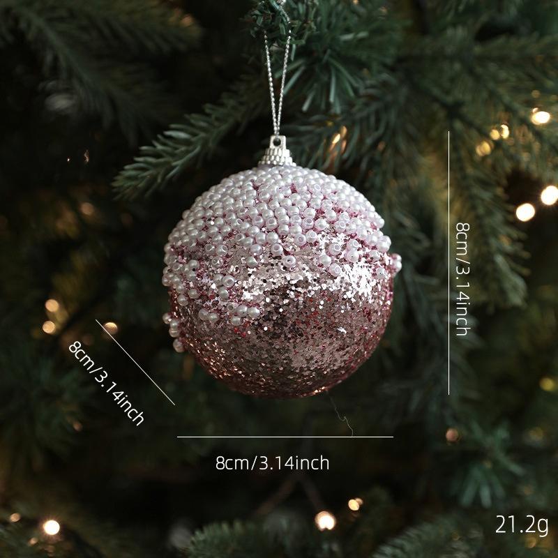 Weihnachtsbaumschmuck Glitzerkugel Rentier Schneeflocken Anhänger Weihnachtsbaumdekorationen Neujahrsparty Deko Navidad