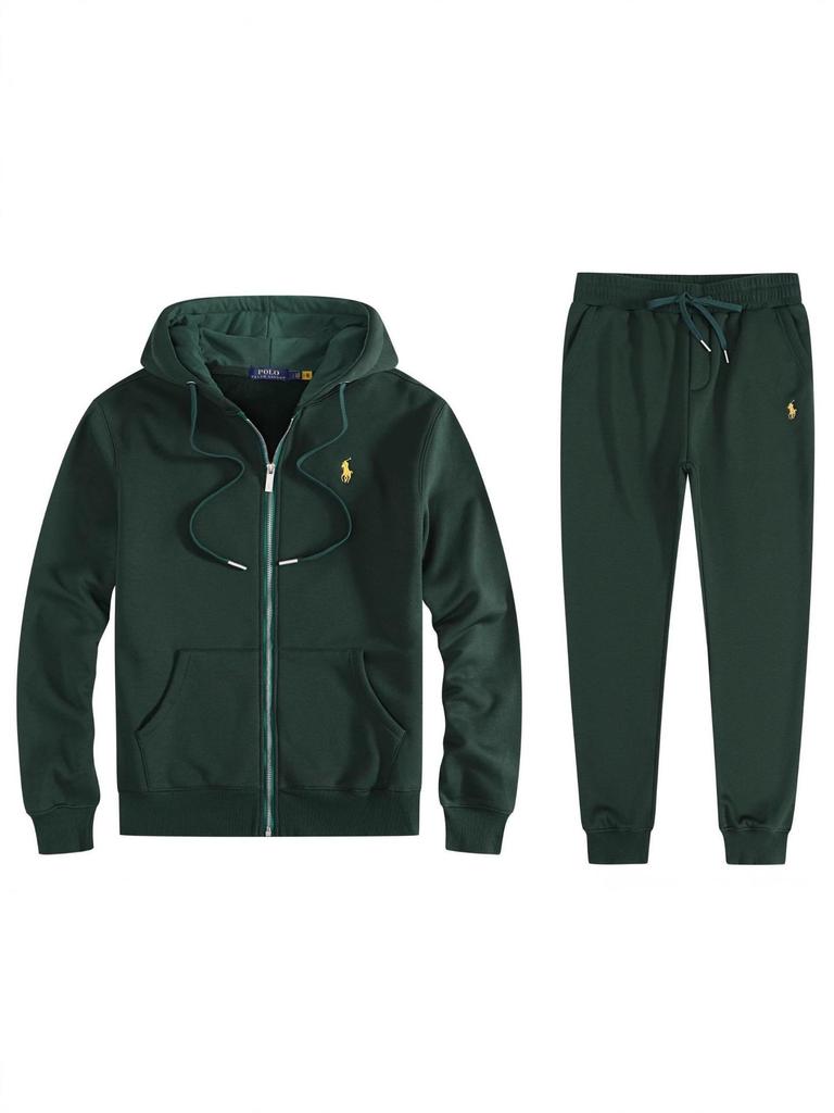 Set de Hupă cu Logo Cal Mic și Jachetă Polo cu Fermoar pentru Bărbați - Toamnă