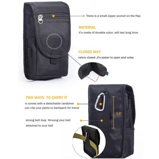 Unisex Multi Pockets Phone Holder Belt Waist Bag Fanny Pack with
