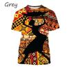 Summer Round Neck African Style Ethnic Woman Graphic 3D Print Top Fashionable Casual Short Sleeved Women's T-shirts