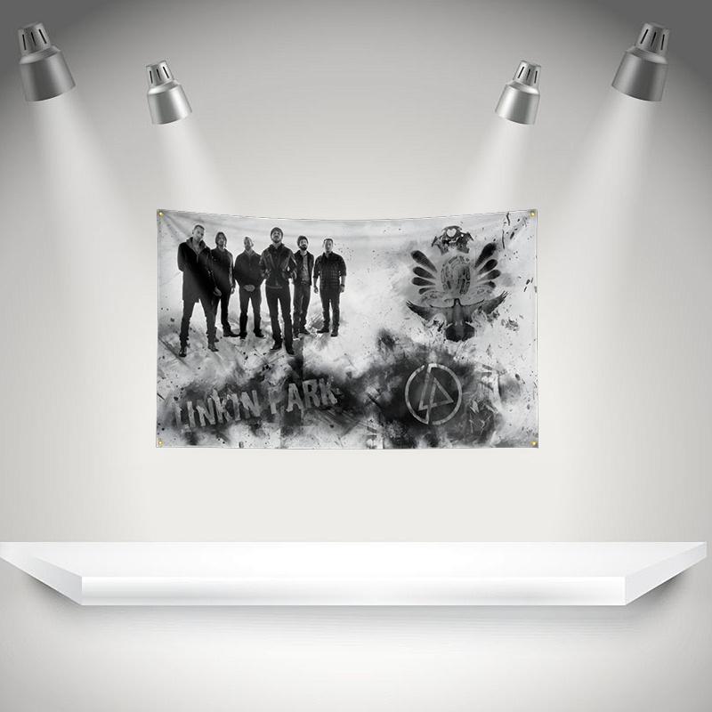 L-Linkins Park Flag Rock Music Band Banner HD Printing Tapestry Exhibition, Music Band Fans, Garage Decor