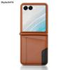 For Samsung Galaxy Z Flip 3 4 5 6 7 Leather Case Flip High Quality Card Slot Bracket Wallet Cover Casing